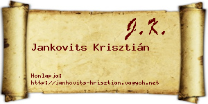 Jankovits Krisztián névjegykártya